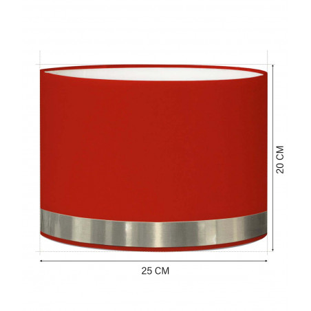 Abat-jour pour chevet rond rouge jonc aluminium