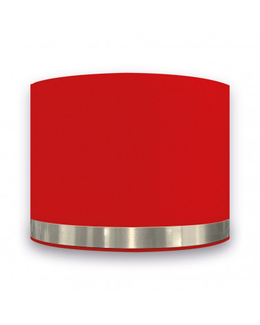 Abat-jour pour chevet rond rouge jonc aluminium