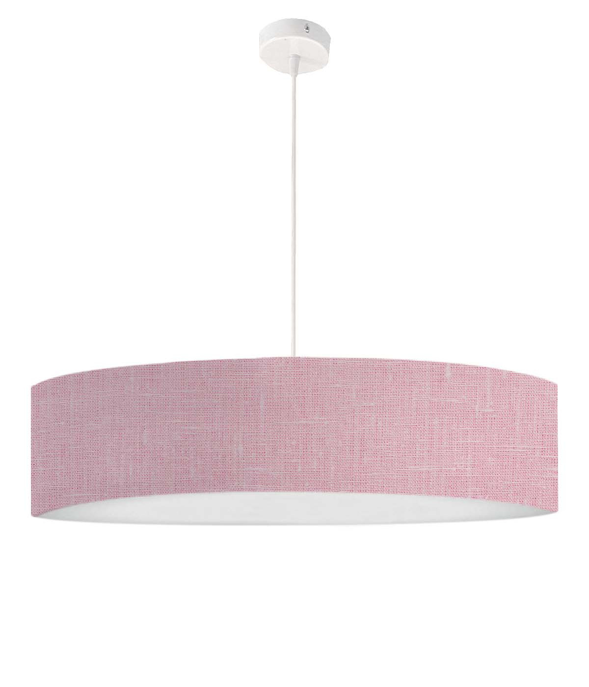 Lámpara colgante con estampado rosa efecto lino