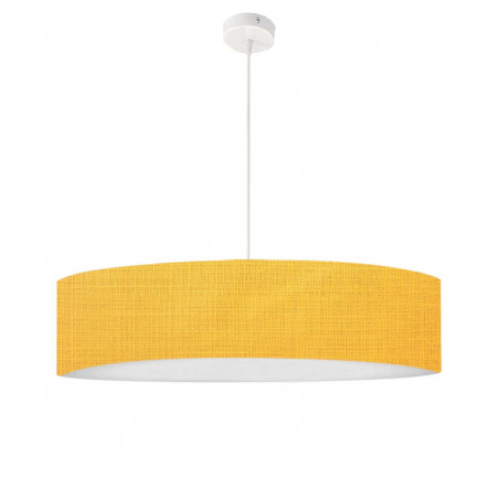 Lámpara de suspensión amarilla con estampado efecto lino