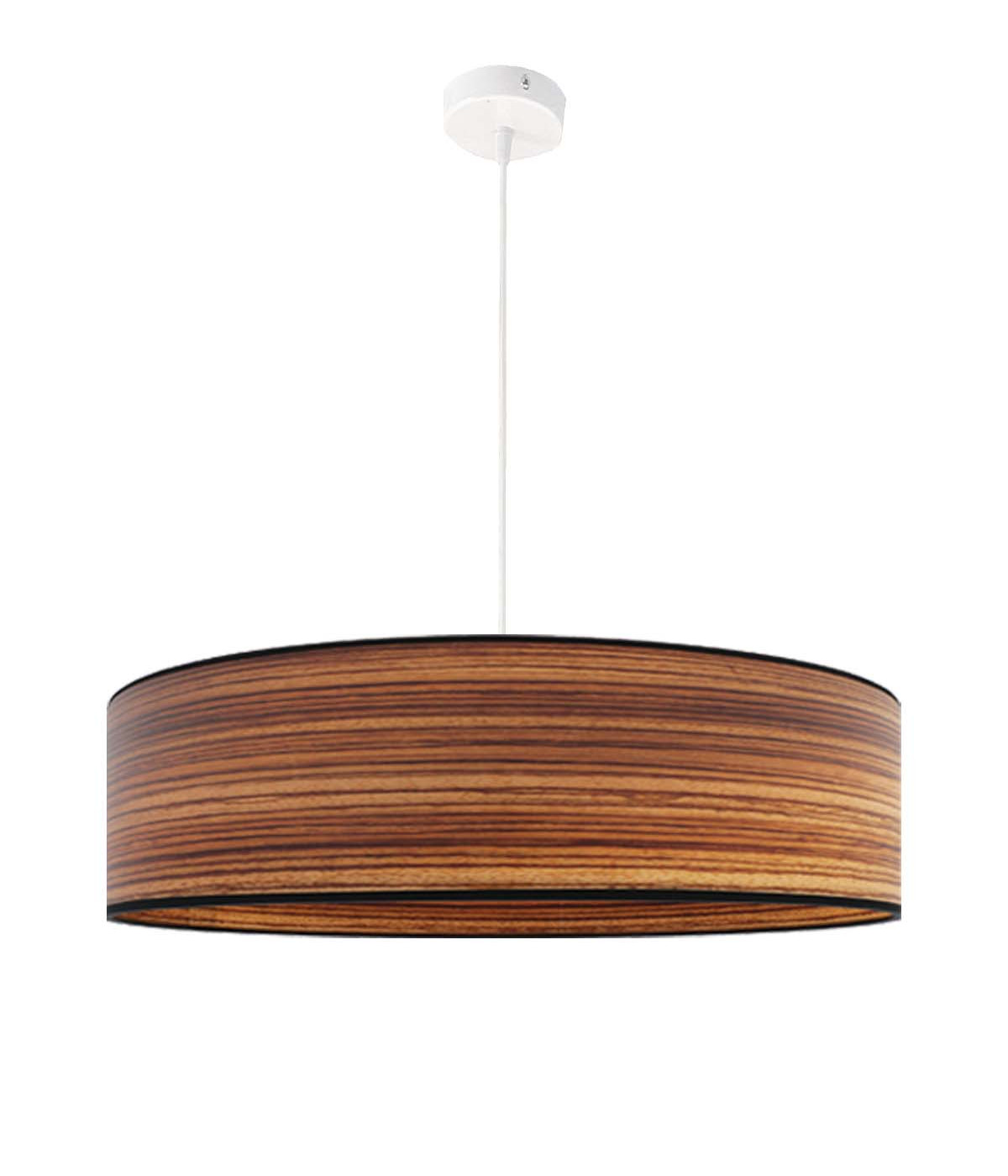 Lámpara de suspensión estampada efecto madera de pino