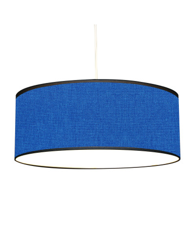 Blue cotton effect printed lamp shade