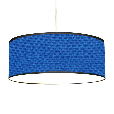 Blue cotton effect printed lamp shade