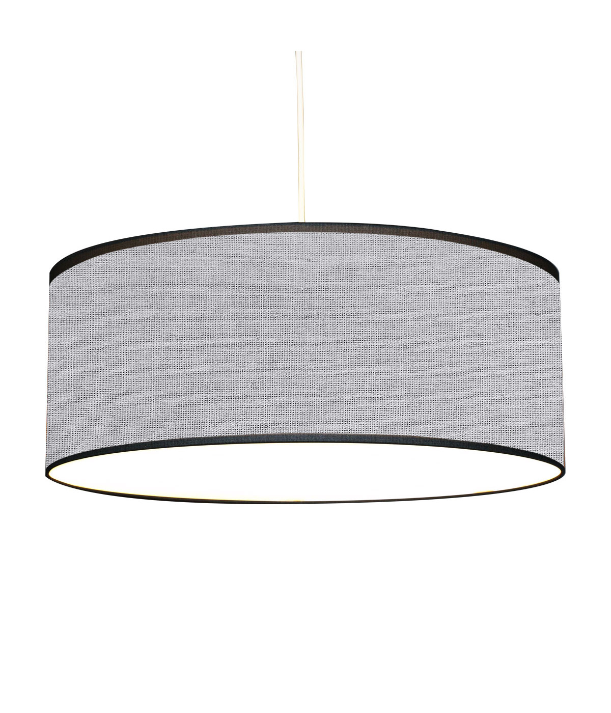 Light Grey cotton effect printed lamp shade