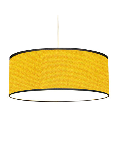 Yellow cotton effect printed lamp shade