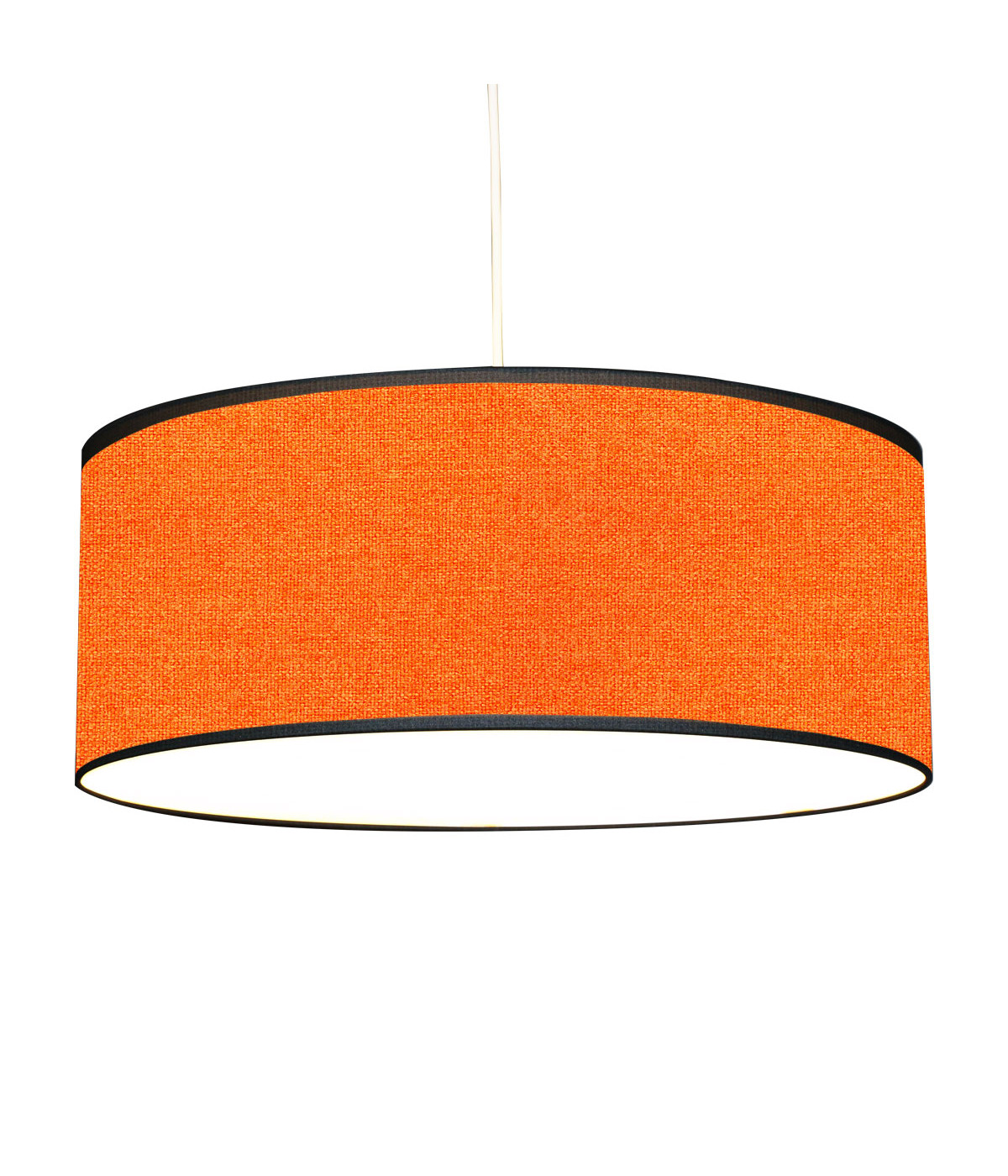 Orange cotton effect printed lamp shade