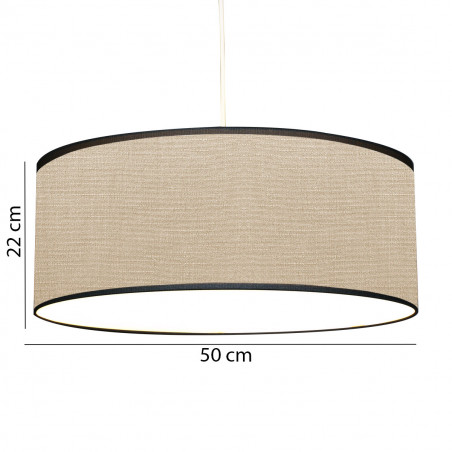 Taupe cotton effect printed lamp shade