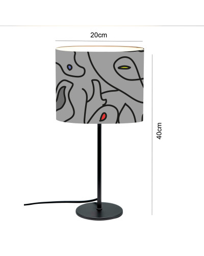 Lampe de Table Abstrait Grise