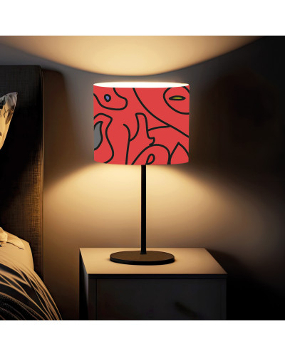 Lámpara de mesa roja abstracta