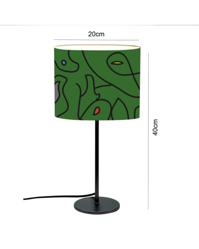 Lampada da tavolo verde astratta