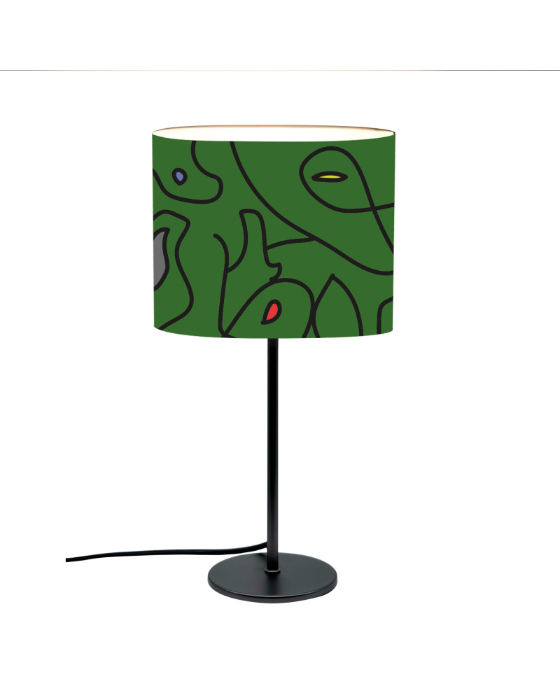 Lámpara de mesa verde abstracta