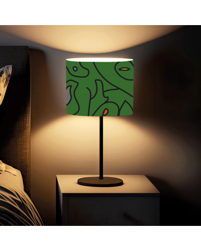 Lámpara de mesa verde abstracta
