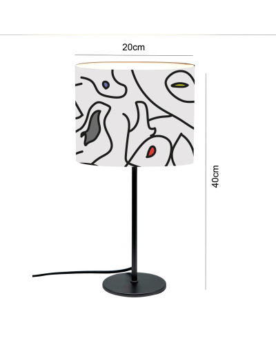 Lámpara de mesa blanca abstracta