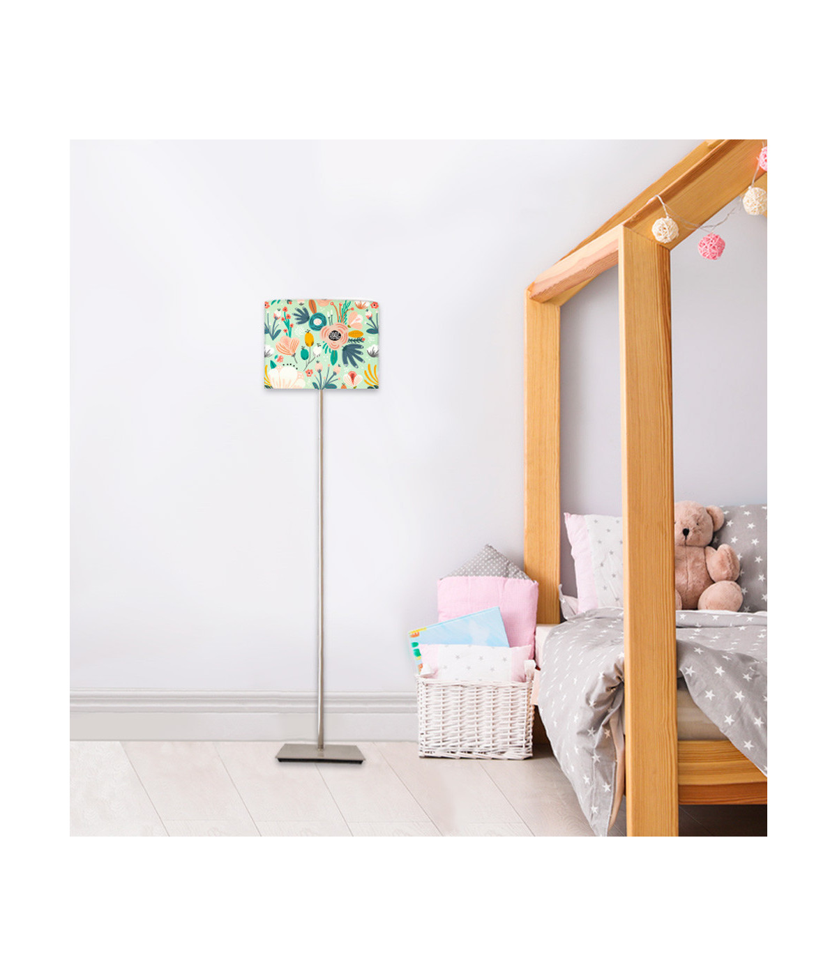 Pastel Green Floral Lampshade