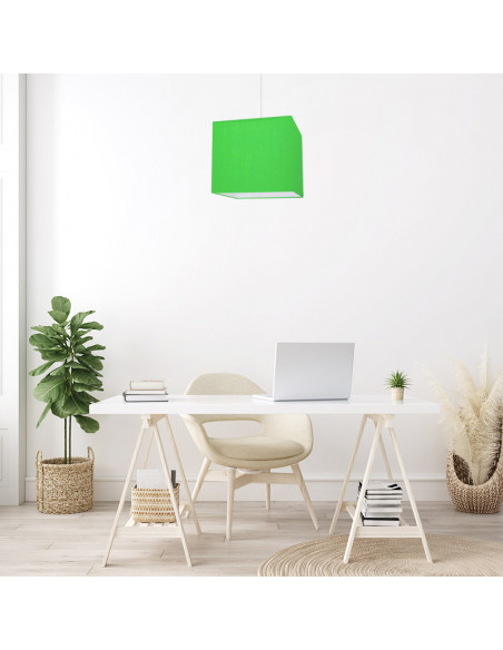 Electric green square lampshade