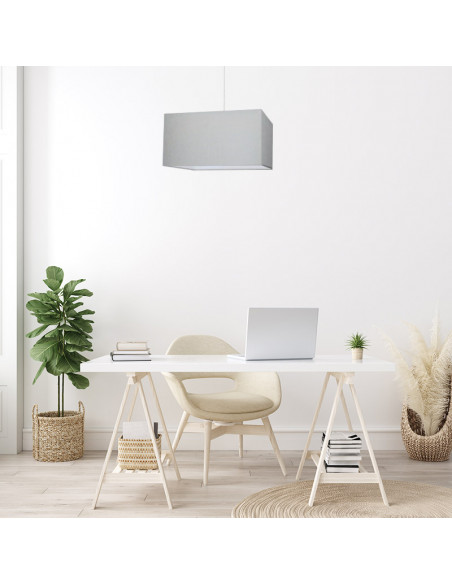Light gray rectangle lampshade