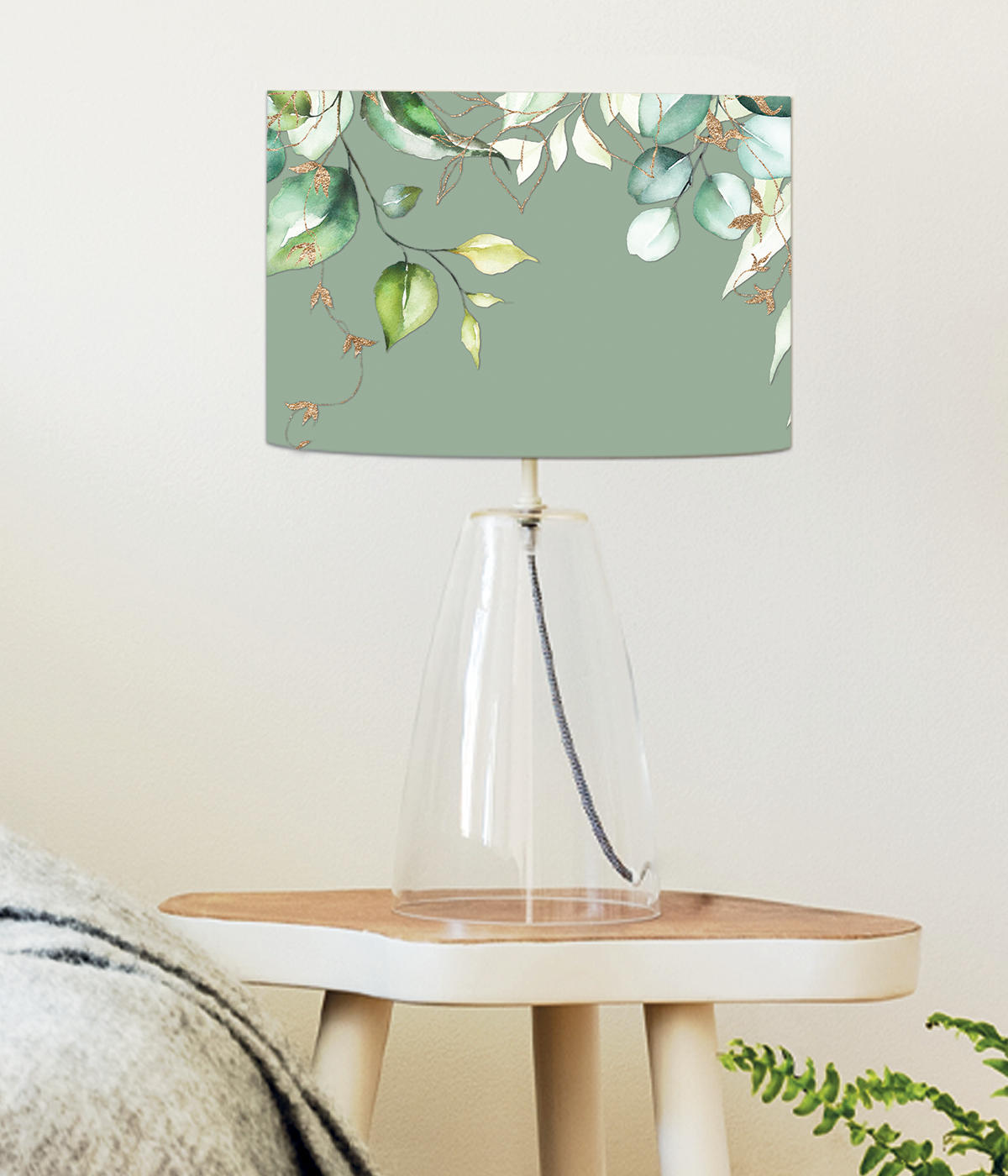 Olive Green Branch Lampshade