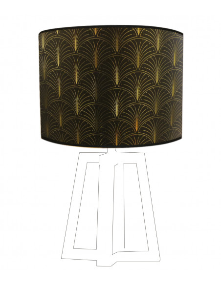 Goldener Lampenschirm mit schwarzem Druck Télio