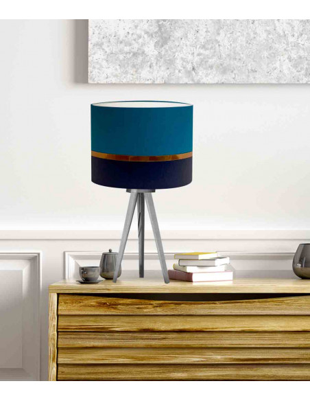 Zweifarbiger Nachttisch-Lampenschirm Blau