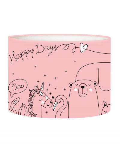 Pantalla de lámpara de pie infantil Happydays Soft Pink