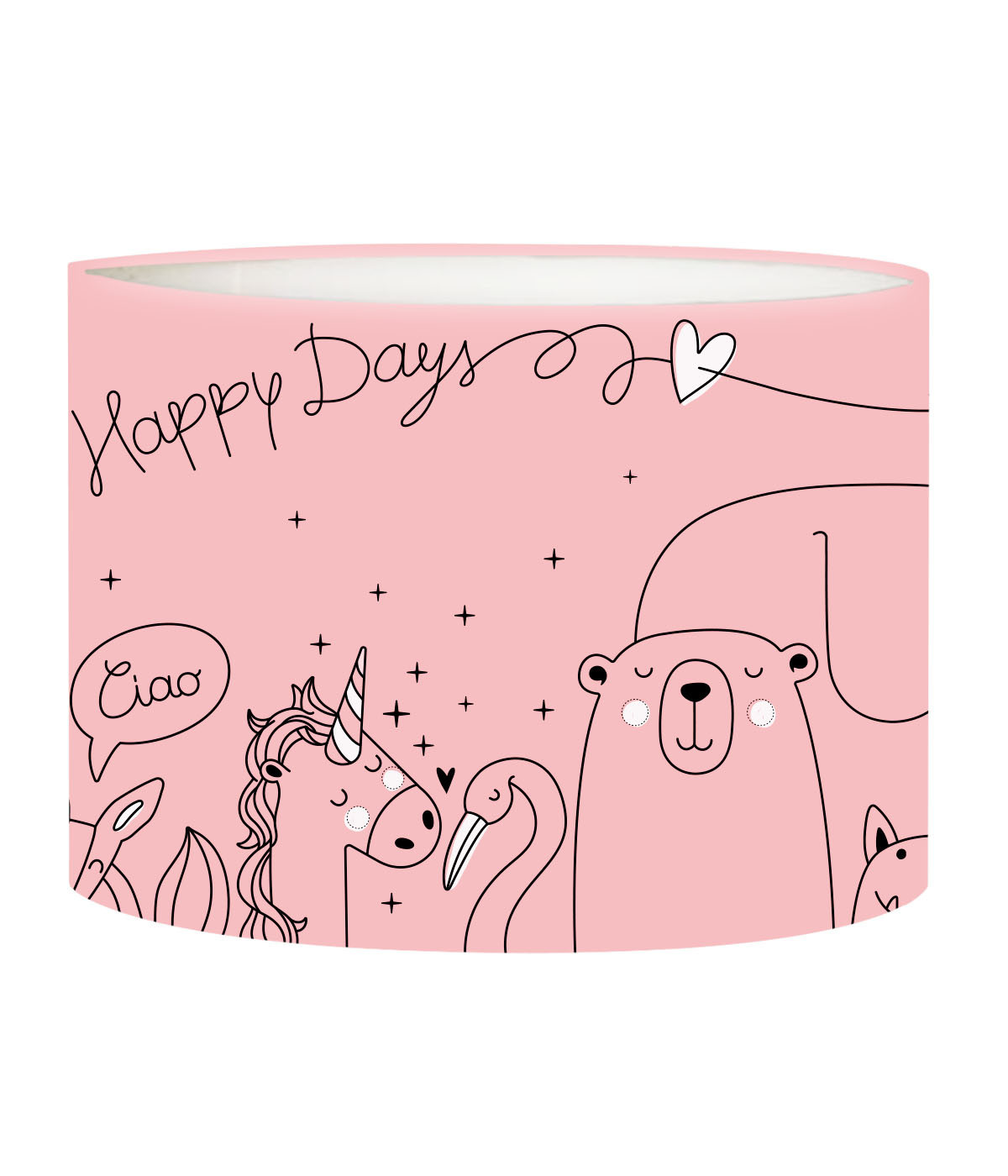 Pantalla de lámpara de pie infantil Happydays rosa suave