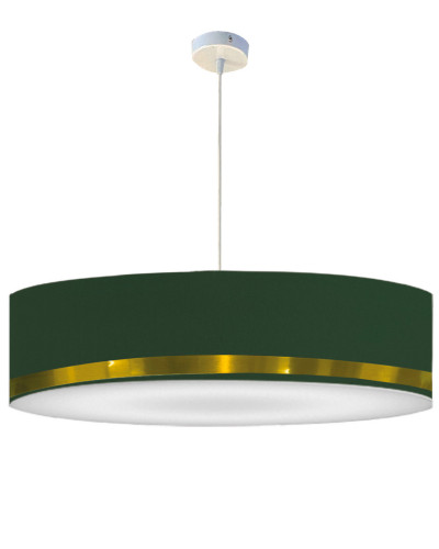 Lámpara de suspensión verde y dorada