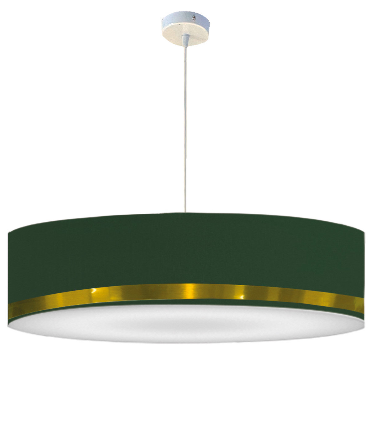 Lámpara de suspensión verde y dorada