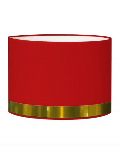 Nachttischlampe, rund, rot, goldener Ring