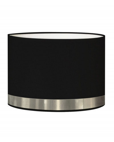Runder Nachttischschirm schwarz mit Aluminiumring